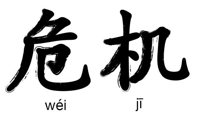 Chinese characters for crisis