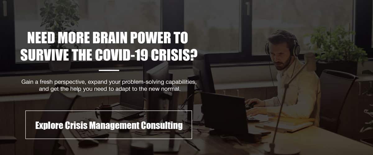 a business leader getting crisis management consulting